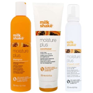 milk_shake Bundles Trio: Moisture Plus Shampoo 300ml, Conditioner 250ml & Whipped Cream Leave-In Conditioner 200ml