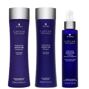 Alterna Trio: Caviar Replenishing Moisture Shampoo 250ml, Conditioner 250ml & Leave in Conditioner 147ml