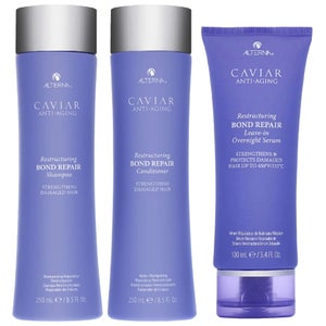 Alterna Trio: Caviar Anti-Aging Restructuring Bond Repair Shampoo 250ml, Conditioner 250ml & Leave-In Overnight Serum 100ml