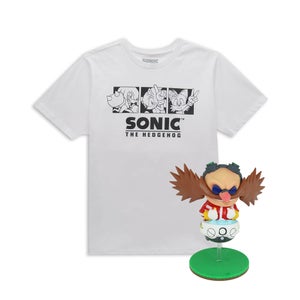 Sonic The Hedgehog Dr Eggman Figure & T-Shirt Bundle