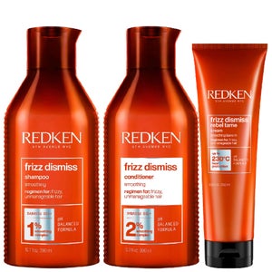 Redken Trio: Frizz Dismiss Shampoo 300ml, Conditioner 300ml & Rebel Tame 250ml