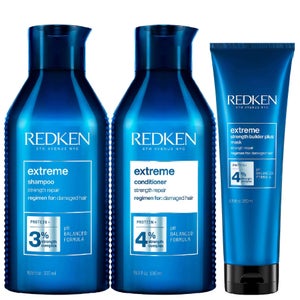 Redken Trio: Extreme Shampoo 500ml, Conditioner 500ml & Strength Builder Plus Mask 250ml