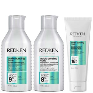 Redken Trio: Acidic Bonding Concentrate Curls Shampoo 300ml, Conditioner 300ml & Leave-In Hair Treatment 250ml