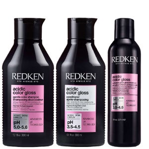 Redken Trio: Acidic Color Gloss Shampoo 300ml, Conditioner 300ml & Glass Gloss Treatment 237ml