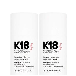 K18 Duo: Biomimetic Hairscience Leave-In Molecular Repair Hair Mask 15ml x 2