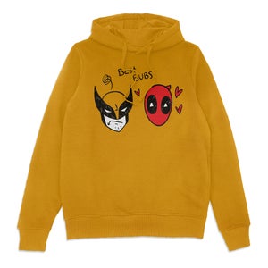 Deadpool & Wolverine Best Bubs Scribble Hoodie - Mustard