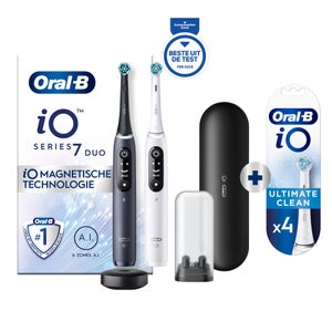 Oral-B iO 7 Elektrische Tandenborstels Zwart & Wit + 4 Opzetborstels