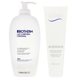 Biotherm Duo: Lait De Douche Cleansing Shower Milk 200ml & Anti-Drying Body Milk with Citrus Extracts 400ml