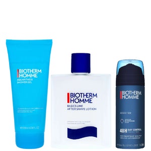 Biotherm Trio: Homme Aftershave Lotion 100ml, Aquafitness Shower Gel 200ml & 48H Day Control Antiperspirant Roll-On 75ml