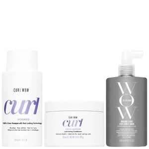Color Wow Trio: Hooked Shampoo 295ml, Coco-Motion Lubricating Conditioner 295ml and Dream Coat For Curly Hair 200ml