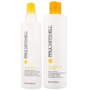 Paul Mitchell Duo: Kids Baby Don't Cry Shampoo 500ml & Taming Spray Ouch Free Detangler 250ml