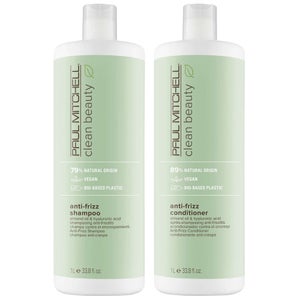 Paul Mitchell Duo: Clean Beauty Anti-Frizz Shampoo 1000ml & Clean Beauty Anti-Frizz Conditioner 1000ml