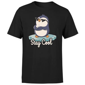 Threadless x IWOOT Stay Cool Funny Penguin By Tobe Fonseca Men's T-Shirt - Black