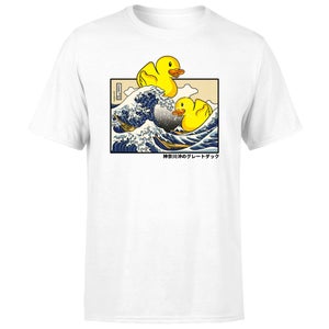 Threadless x IWOOT The Great Duck Off Kanagawa Men's T-Shirt - White