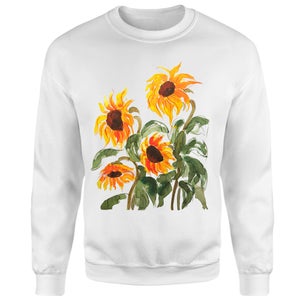 Threadless x IWOOT Sunflower Watercolor Sweatshirt - White