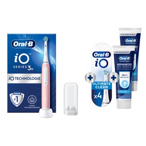 
Oral-B iO 3 Elektrische Tandenborstel Roze + 4 Opzetborstels + 2 Pro-Expert Tandpasta's