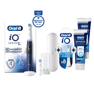 Oral-B iO 7N Elektrische Tandenborstel Blauw + 8 Opzetborstels + 2 Pro-Expert Tandpasta's
