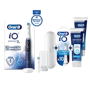 Oral-B iO 7N Elektrische Tandenborstel Blauw + 10 Opzetborstels + 2 Pro-Expert Tandpasta's