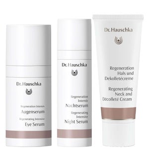 Dr. Hauschka Trio: Regenerating Intensive Eye Serum 15ml, Intensive Night Serum 30ml & Neck and Decollette Cream 40ml