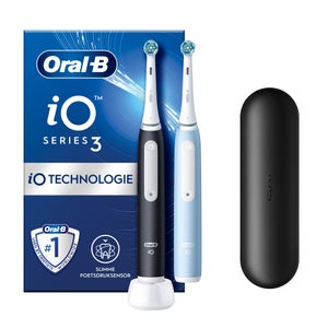 Oral-B iO 3 Elektrische Tandenborstels Zwart & Blauw Duoverpakking