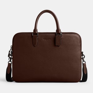 Coach Gotham Pebble-Grain Leather Slim Briefcase