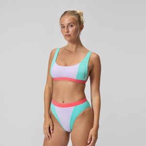 FLU3NTE Convertible-Bikinioberteil in Colourblock-Optik Lila/Grün für Damen