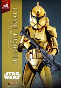 Hot Toys 1/6th Scale Clone Trooper (Gold Chrome Version) Limited Edition Statue