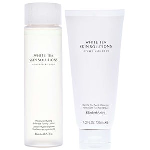 Elizabeth Arden Duo: White Tea Skin Solutions Gentle Purifying Cleanser 125ml & Bi-Phase Toning Lotion 200ml