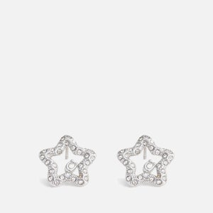 Coach Signature Silver-Tone Pavé Star Stud Earrings