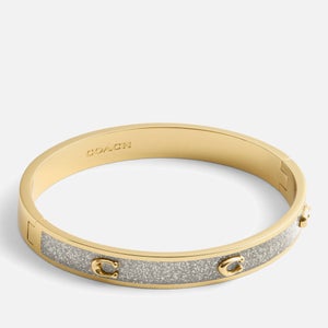 Coach Signature C Glitter Silver-Tone Bangle Bracelet