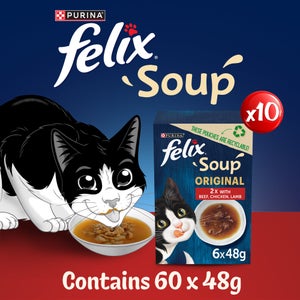 Felix Soup Farm Selection with Chicken, Beef & Lamb Adult Wet Cat Food 60x48g