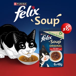 Felix Soup Farm Selection with Chicken, Beef & Lamb Adult Wet Cat Food 60x48g