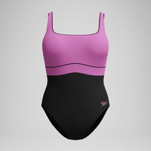 Maillot de bain Femme effet galbant Contour Eclipse noir/rose