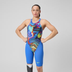 Combinaison partielle Fastskin Femme LZR Pure Valor dos ouvert 2.0 bleu/rose
