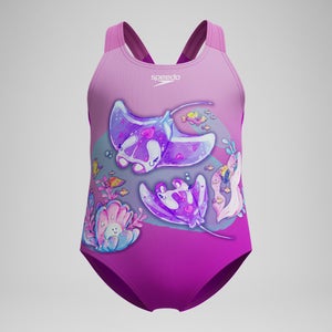Maillot de bain Fille imprimé numérique rose