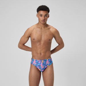 Slip de bain Homme Club Training imprimé 8 cm bleu marine/rose