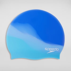 Bonnet de bain Adulte en silicone multicolore bleu