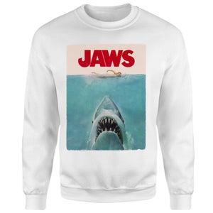 Jaws Classic Poster Sweatshirt - White
