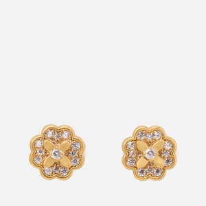 Kate Spade New York Women's Heritage Bloom Mini Studs - Clear/Gold