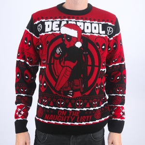Deadpool On The Naughty List Knitted Christmas Jumper