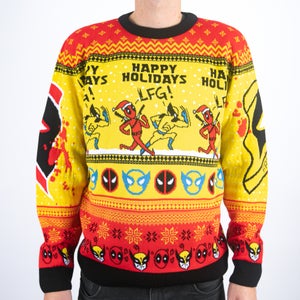 Deadpool and Wolverine Happy Holidays LFG! Knitted Christmas Jumper
