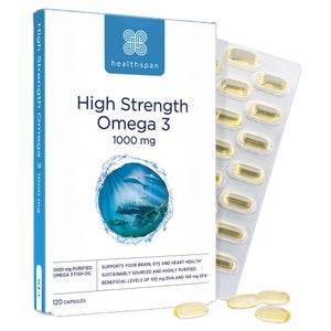 Healthspan Vitamins & Supplements High Strength Omega 3 1000mg Capsules x 120