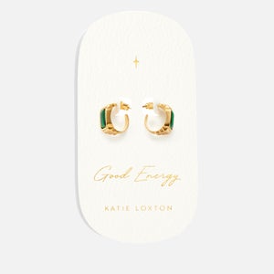 Katie Loxton Malachite Gold-Plated Earrings