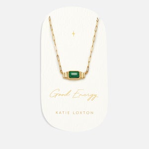 Katie Loxton Malachite Gold-Plated Necklace