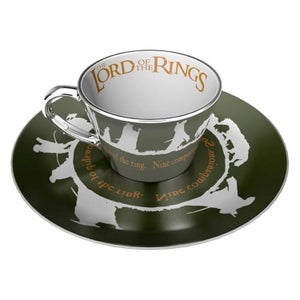 The Lord of The Rings Fellowship Collectors Plate & Mirror Mug Set