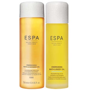 ESPA Duo: Energising Bath & Shower Gel 250ml & Bath & Body Oil 100ml