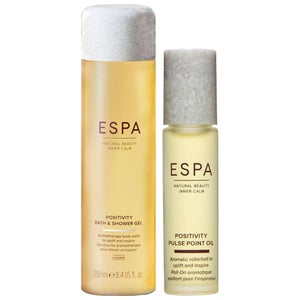 ESPA Duo: Positivity Bath & Shower Gel 250ml & Pulse Point Oils Positivity 9ml