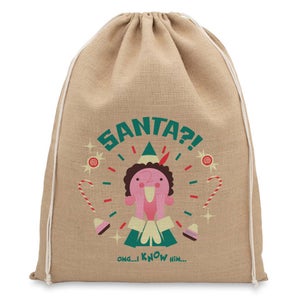 Elf Santa OMG Christmas Hessian Sack