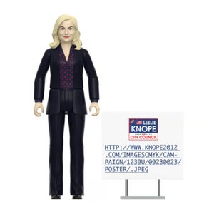 Super7 Parks and Recreation W4 - Leslie Knope (Campaign Trail) ReAction Figure
