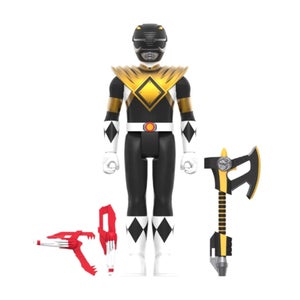 Super7 Power Rangers W4 - Black Ranger Dragon Shield ReAction Figure